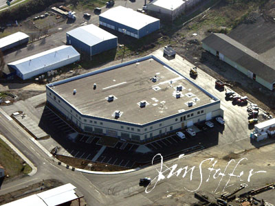England Marine construction, 2005.  Professional aerial photography by Jim Stoffer, Astoria, Oregon, USA 